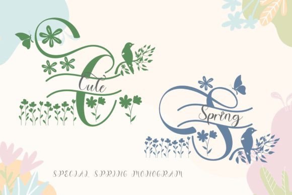 Cute Spring Monogram Font for Editorial Design