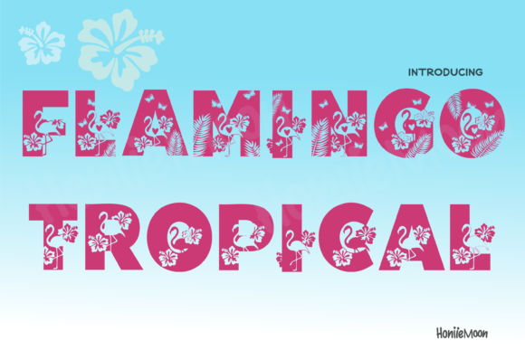 Flamingo Tropical Font for Handmade Creations