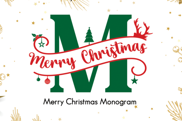Merry Christmas Monogram Font for Digital Designs
