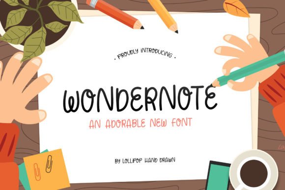 Wondernote: A Whimsical Handwritten Font for Editorial Design